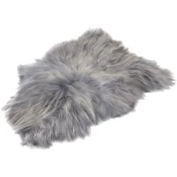 Tapis Peau de Mouton Naturel, Cuir Véritable, Gris