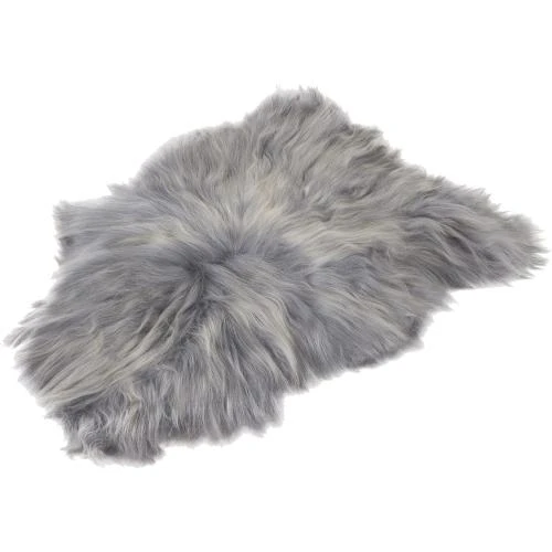 Tapis Peau de Mouton Naturel, Cuir Véritable, Gris - Vue principale