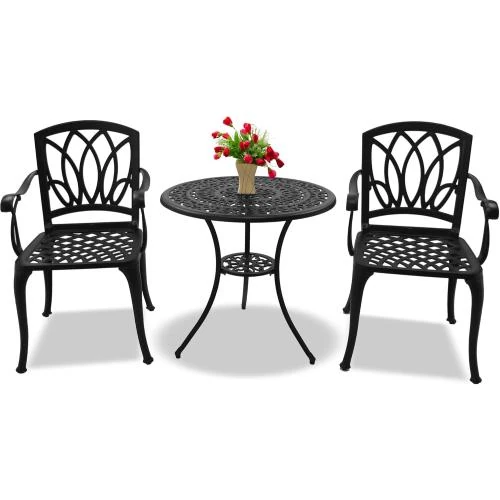 Table jardin, 2 chaises, Centurion Supports, fonte, aluminium - Vue principale