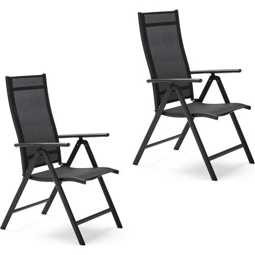 Fauteuils Pliants Multipositions Noir KG Kitgarden Jardin - Vue principale