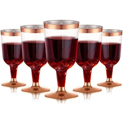 Verres à Vin Plastique LATERN 30 Pièces Or Rose - Vue principale