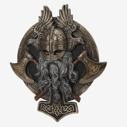 Détail de Plaque murale Viking résine bronze Veronese Design