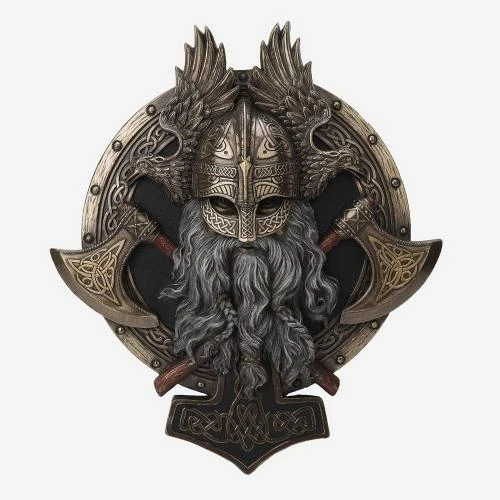 Plaque murale Viking résine bronze Veronese Design - Vue principale