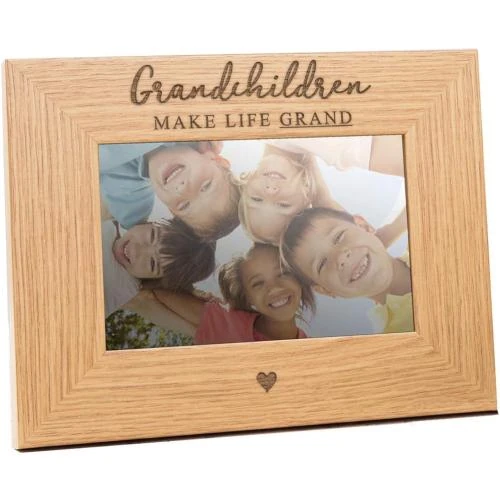 Cadre Photo Bois Inscription Grandchildren Make Life Grand - Vue principale