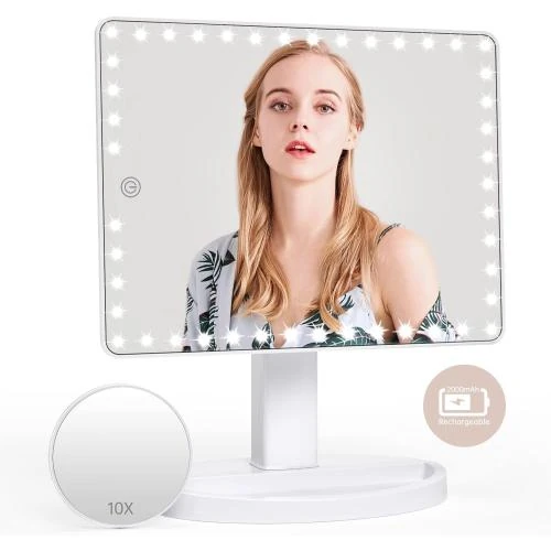 Miroir maquillage FASCINATE, rechargeable, écran tactile, 45 LED - Vue principale