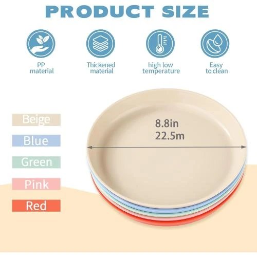 Zoom sur Assiettes plates Liyingfu, service 39 pièces, plastique réutilisable