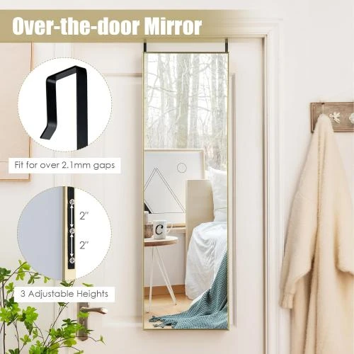 Zoom sur Miroir Mural Suspendu HOMASIS, Verre Incassable, Rectangulaire