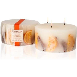Bougie 3 Meches Stoneglow, Cannelle, Orange, Parfumée