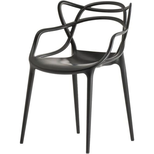 Chaise Masters Kartell, Plastique Noir, Design Moderne - Vue principale