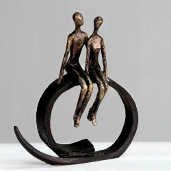 Sculpture décorative Amour, Partenariat, Noir, Marron, Casablanca