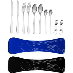 Couverts Camping Acier Inoxydable Zehan Zitong, Bleu, Noir