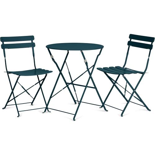 Présentation de Présentation Vanage Bistro Salon Balcon Gris, Table Chaises Pliables