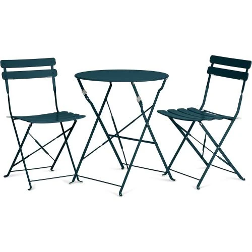 Vanage Bistro Salon Balcon Gris, Table Chaises Pliables - Vue principale