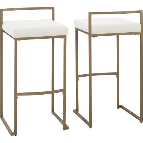 Détail de Tabourets de bar crème doré, Crosley Furniture, lot de 2