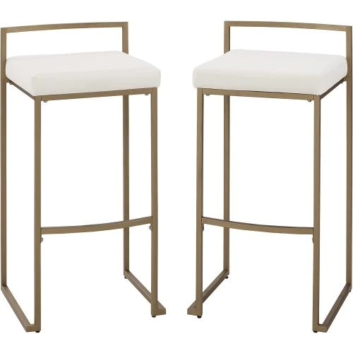 Tabourets de bar crème doré, Crosley Furniture, lot de 2 - Vue principale