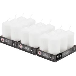 Bougies Pilier 18 pièces, Blanc, Longue Durée, Qualité UE