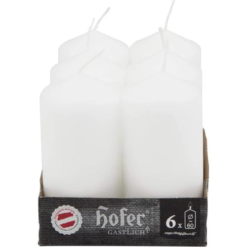 Zoom sur Bougies Pilier 18 pièces, Blanc, Longue Durée, Qualité UE