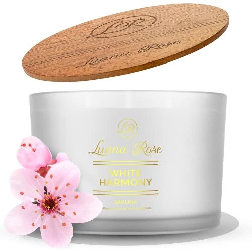 Détail de Coffret cadeau bougie parfumée 3 mèches Luana Rose