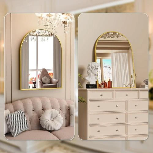 Zoom sur Miroir Arqué Fixelat, Design Élégant, Décoration Intérieure