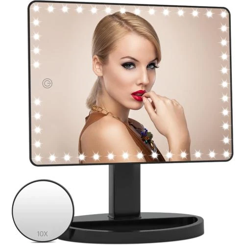 Miroir maquillage lumineux FASCINATE, 45 LED, tactile, portable - Vue principale