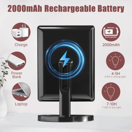 Zoom sur Miroir maquillage lumineux FASCINATE, 45 LED, tactile, portable