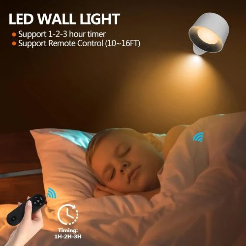 Zoom sur Amouhom Applique Murale LED, Télécommande, 7 Couleurs