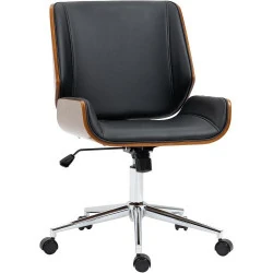 Chaise Bureau Ergonomique Vinsetto Design Vintage Noir Marron