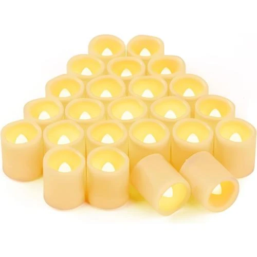 Bougies LED vacillantes, lot 24, blanc chaud, décoration - Vue principale