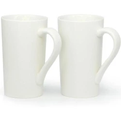Tasses à café Smilatte M007, céramique blanche, lot 2