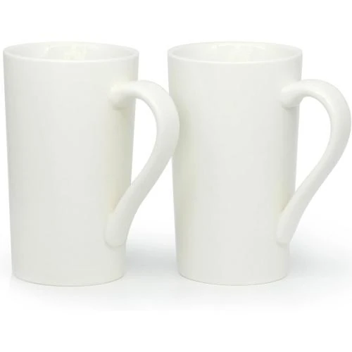Tasses à café Smilatte M007, céramique blanche, lot 2 - Vue principale