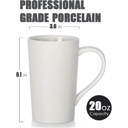 Détail de Tasses à café Smilatte M007, céramique blanche, lot 2