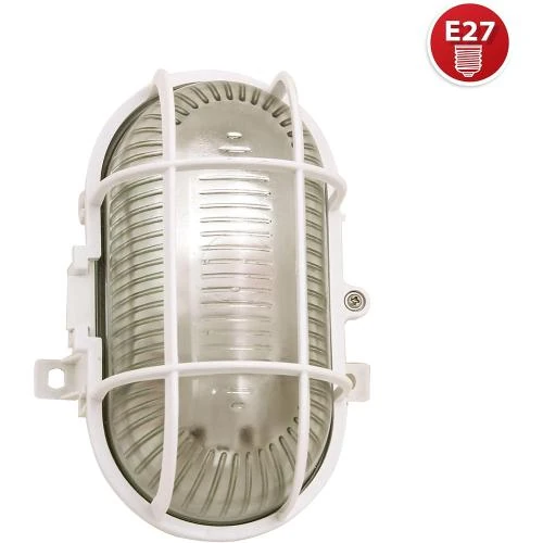 Détail de Applique Ovale Velamp E27, Blanc, Éclairage Extérieur