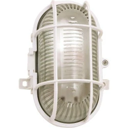 Applique Ovale Velamp E27, Blanc, Éclairage Extérieur