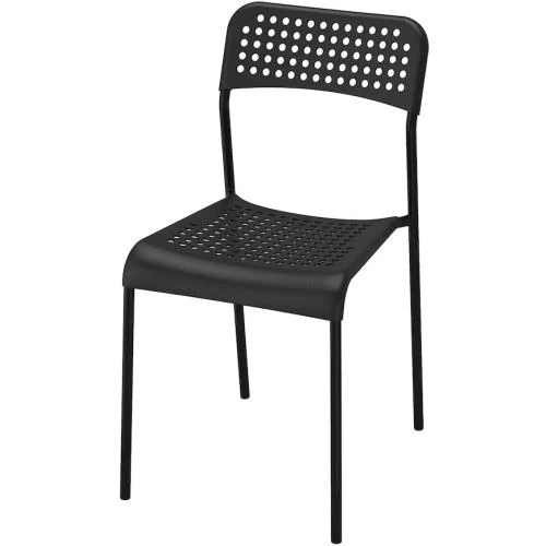 Chaise Empilable Adde Noir, Plastique, Cadre Acier - Vue principale