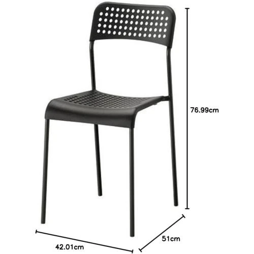 Zoom sur Chaise Empilable Adde Noir, Plastique, Cadre Acier
