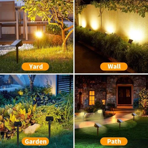 Détail de Lumières Solaires Extérieures 8 Pièces, LED Étanches IP65, Blanc Chaud