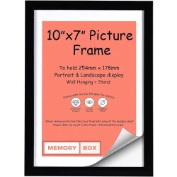 Cadre photo MDF Memory Box, noir, montage mural, autonome