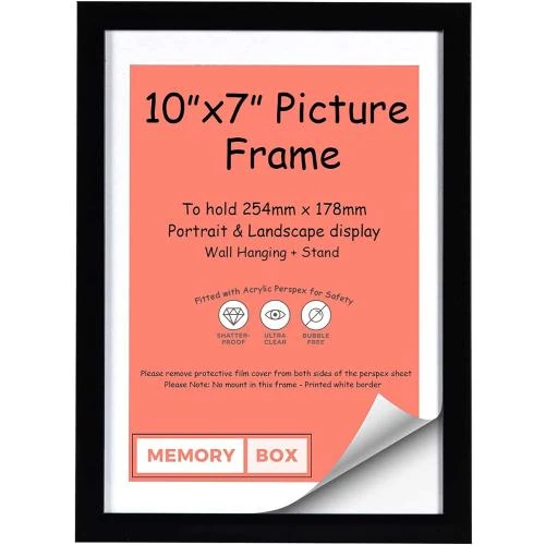 Cadre photo MDF Memory Box, noir, montage mural, autonome - Vue principale