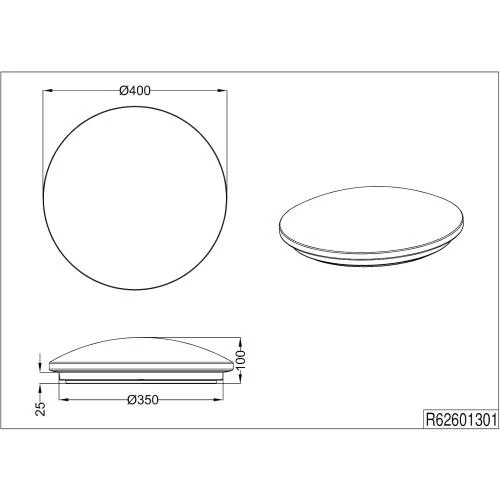 Zoom sur Plafonnier Blanc Plastique 18W, Design Moderne, Écoénergétique