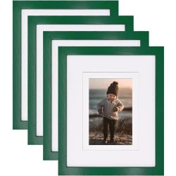 Cadres photo en bois vert Kinlink, lot de 4, plexiglas