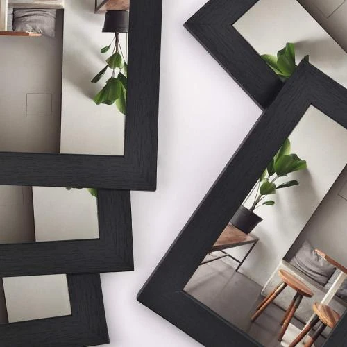 Zoom sur Cadres photo MDF noir, lot 5, décoration mariage, Noël