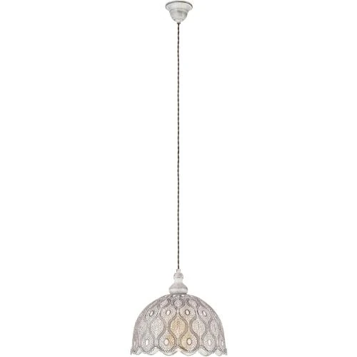 Détail de Suspension Eglo Talbot, Acier Blanc Antique, 60W