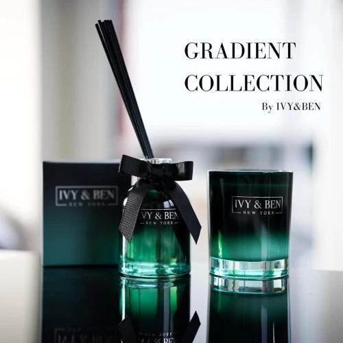 Détail de Bougie parfumée luxe IVY et BEN, cire soja, cadeau