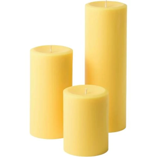 Bougies Pilier Non Parfumées, Jaune, Mister Candle - Vue principale