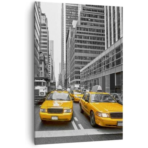 Tableau Toile Moderne Taxi Ville Décoration Murale - Vue principale