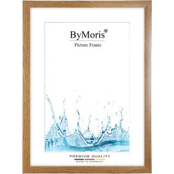 Présentation Cadre photo sur mesure ByMoris, chêne rustique marron