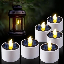 PChero Bougies LED Solaires Rechargeables, Étanches, Blanches
