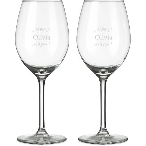 Zoom sur Verre à Vin Blanc Personnalisable, Gravé, Designs Variés