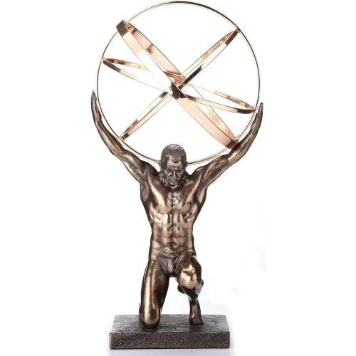 Statue Atlas Dieu Grec Antique Bronze Veronese Design - Vue principale
