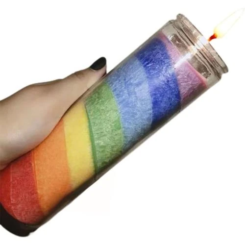 Détail de Bougies parfumées en verre Chakra, lot de 2, multicolores